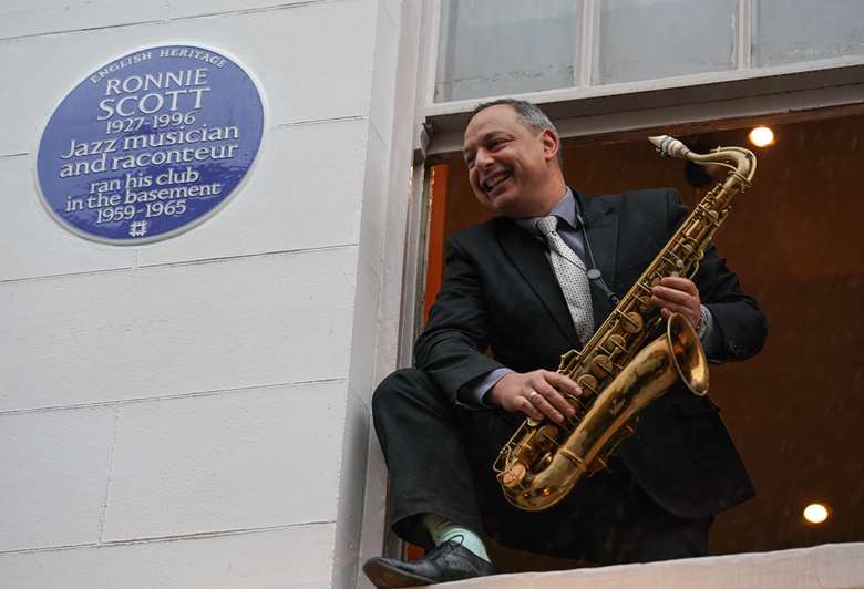 Saxophonist Alex Garnett at the great unveiling 