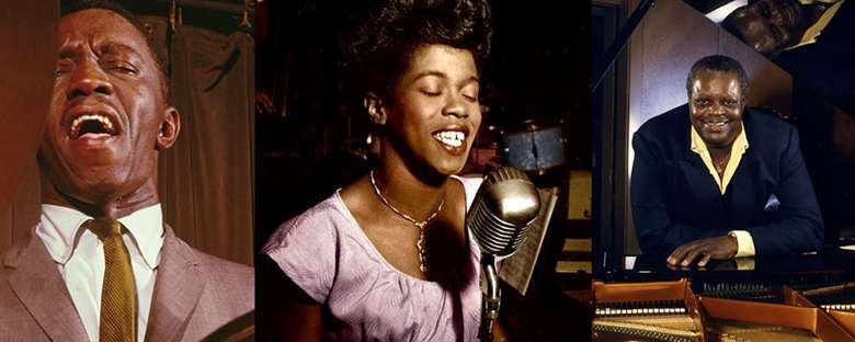 L-R: Art Blakey, Sarah Vaughan and Oscar Peterson