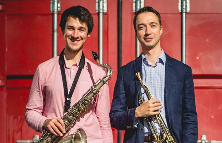 L-R: saxophonist Alex Merritt and trumpeter Steve Fishwick - Photo by Eleonora Zwierzchowska