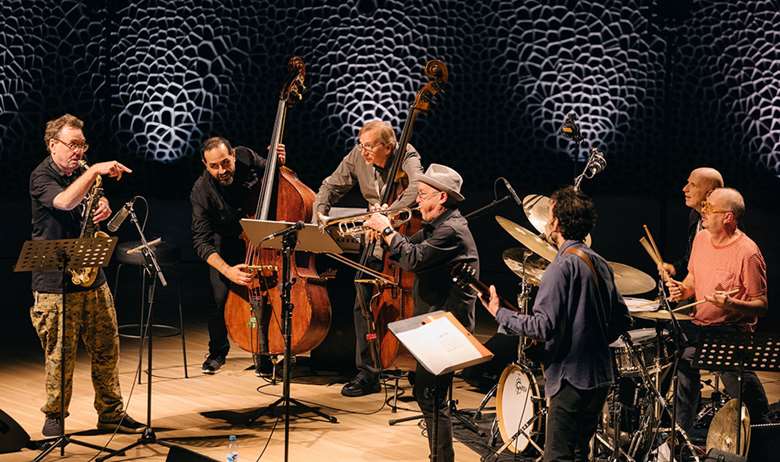 Reflektor with John Zorn on Day 1 of the Masada Quartets – photo by Daniel Dittus