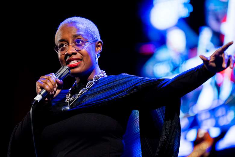 Cécile McLorin Salvant (photo by André Ferreira) and Marcus Miller below (by Nacho González)