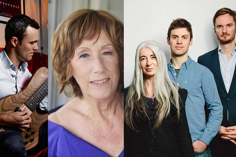 L-R: Janek Gwizdala, Norma Winstone of The Printmakers and Trio HLK with Dame Evelyn Glennie