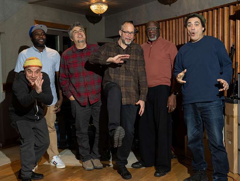 Michael Blake (fourth from the left) and his Brass Band