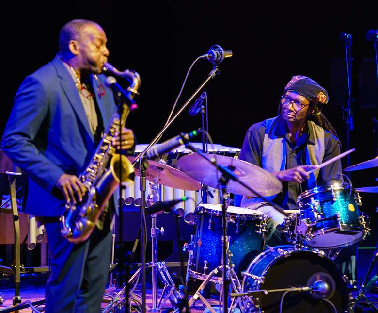 David Murray (left) and Hamid Drake (right) play Jazztopad - Photo by Karol Sokolowski