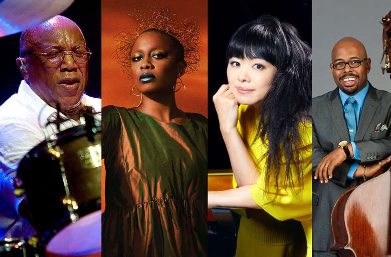 Love Supreme 2024 (L-R): Billy Cobham Band, Cécile McLorin Salvant, Hiromi's Sonicwonder and Christian McBride