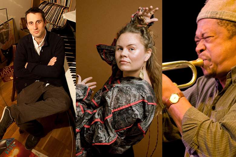 Bath Jazz Headliners L-to-R: Alexander Hawkins, Liselotte Ostblum with True Think and Claude Deppa
