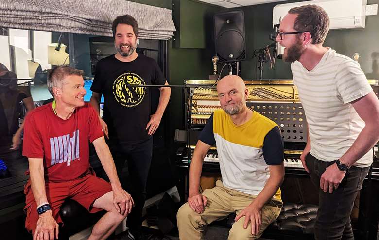 L-R: Paul Clarvis, Andy Scott, Liam Noble and Rob Cope – Photo by Chris Cruz