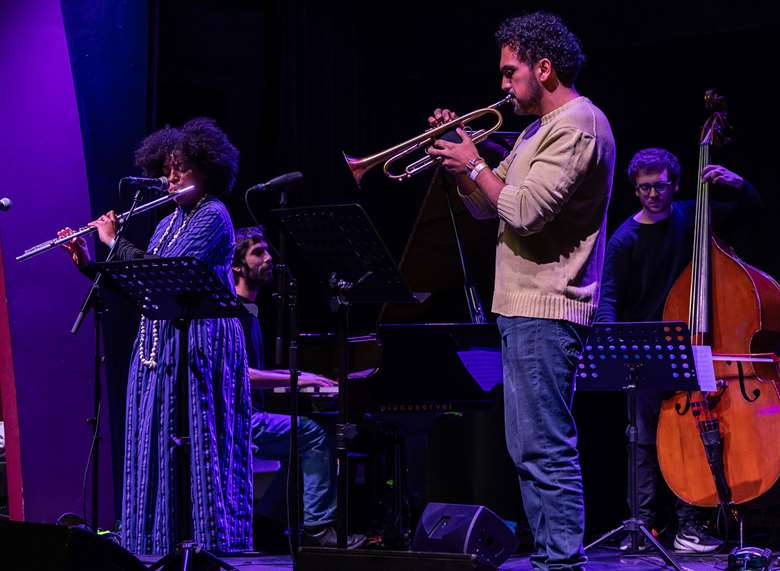 Flautist Anggie Obin leads her band at Jazz I Am