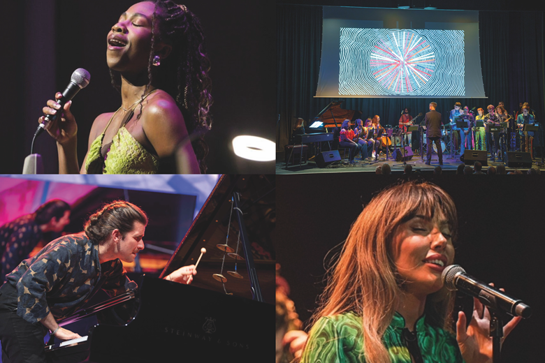 (clockwise from top left: Lucy-Anne Daniels, Nikki Yeoh and NYJO, Georgia Cecile, Marco Mezquida)