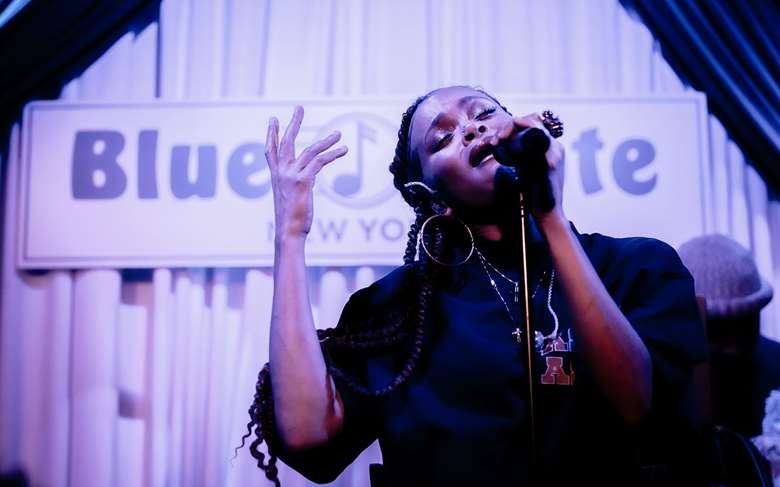 Andra Daye performing at Blue Note New York – Photo by Dervon Dixon