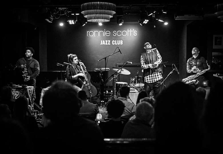 L-R: Corey Wilkes, Ishmael Ali, Kahil El’Zabar and Kevin Nabors at Ronnie Scott's – Photo © Monika S Jakobowska