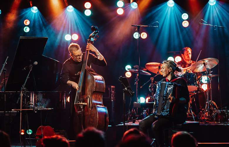 The Rocket a.k.a. Svante Söderqvist Trio with accordionist Tuulikki Bartosik (right) - Photo by Saari Sildos